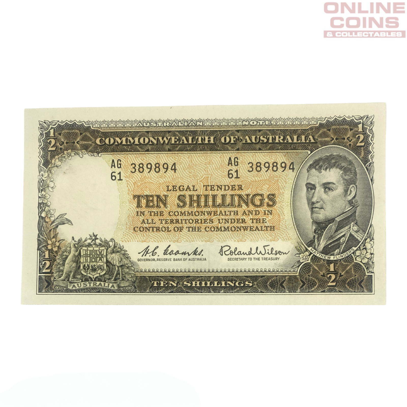 1961 Coombs Wilson Ten Shilling Note - Uncirculated